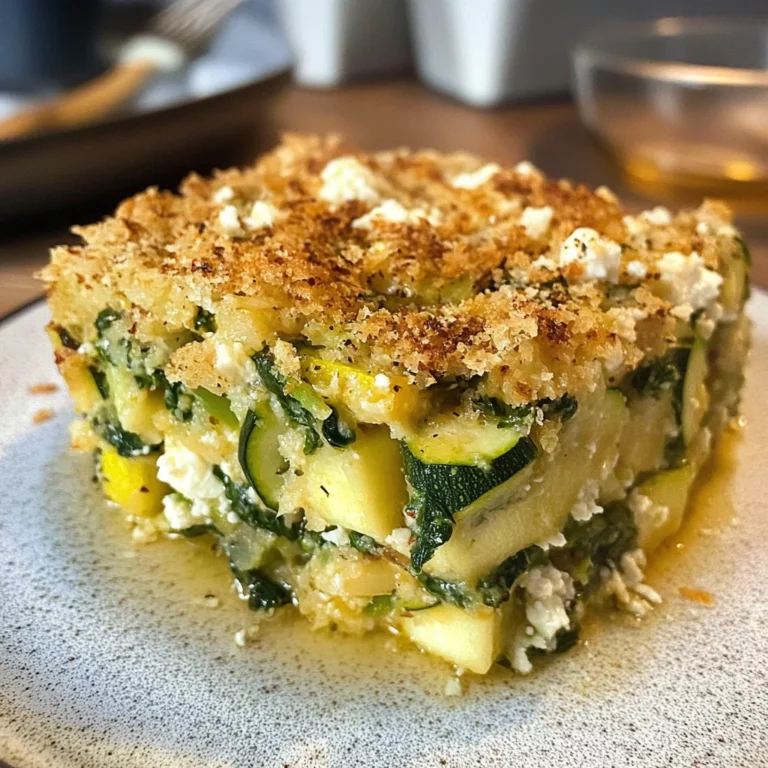 Baked Zucchini, Spinach, and Feta Casserole