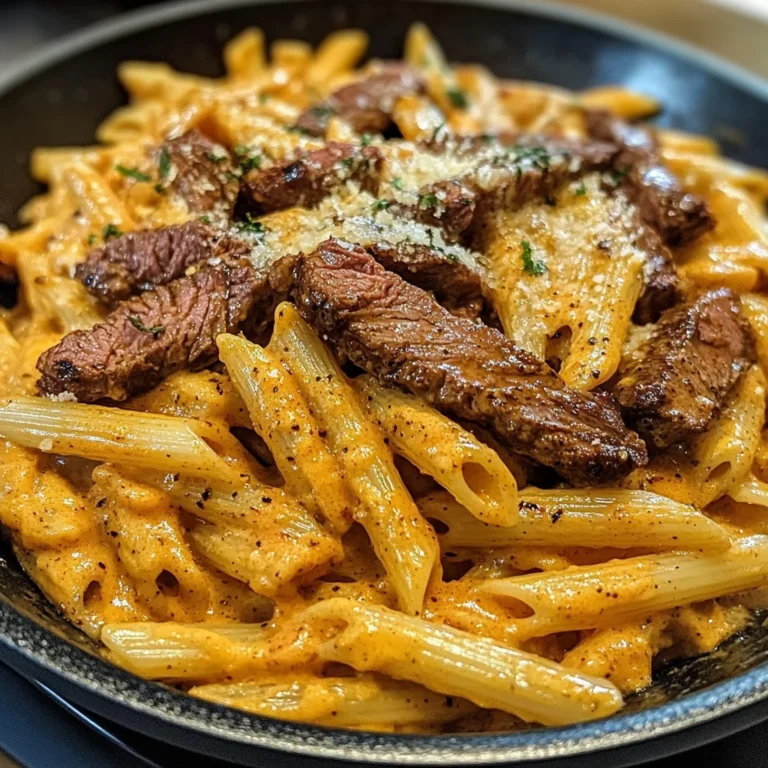 Creamy Cajun Steak & Cheddar Penne Skillet