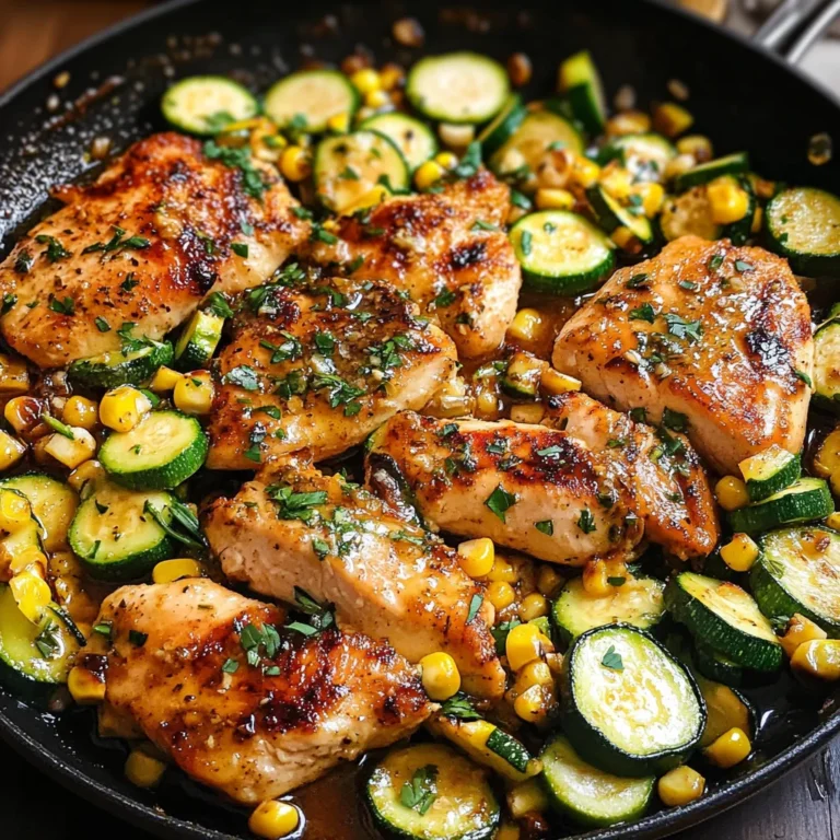 Garlic Butter Chicken with Zucchini and Corn - One-Pan, 30-Minute Meal