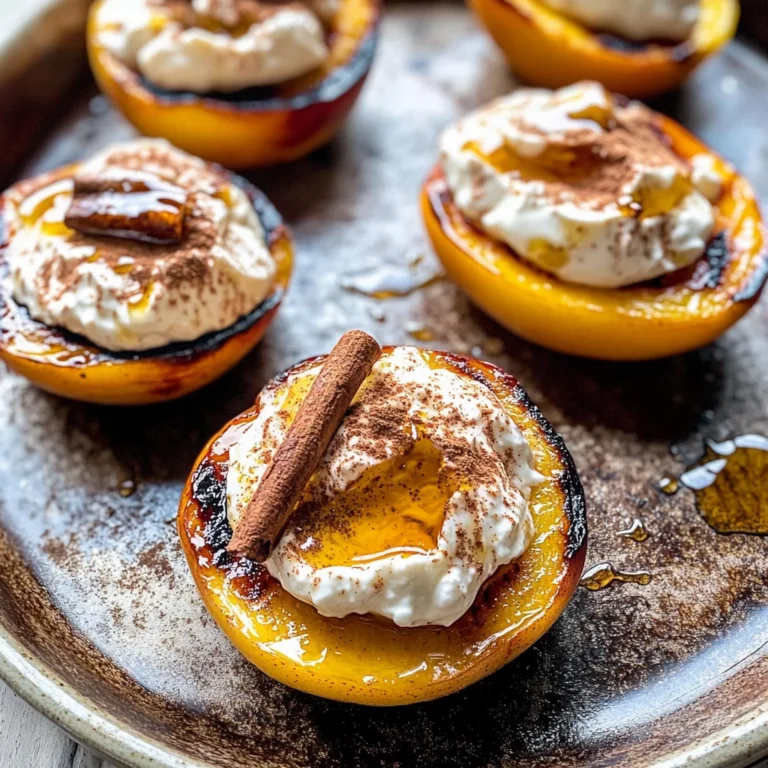 Grilled Peaches with Cinnamon Honey Ricotta