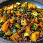 Ground Beef Zucchini Sweet Potato Skillet