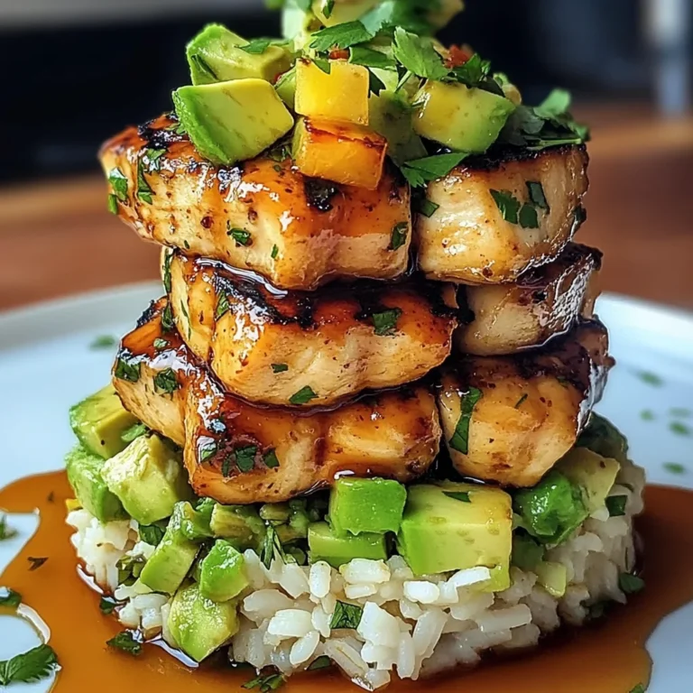 Honey Lime Chicken & Avocado Rice Stack