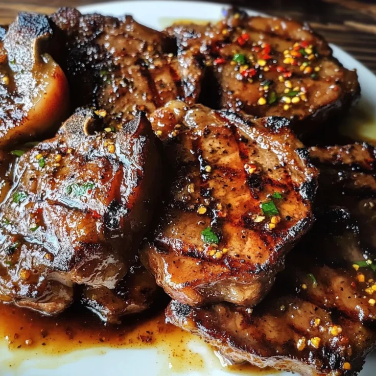 Juicy Grilled beef Chops with Spicy Peach Glaze