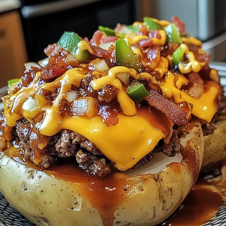 Loaded Bbq Turkey Bacon Cheeseburger Potato Volcanos