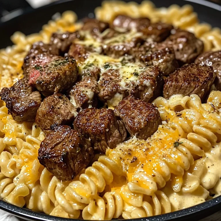 One-pan Steak Bites & Cheesy Garlic Butter Noodles