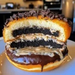 Oreo Cheesecake Stuffed Donut Burger