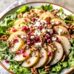 Pear Salad with Creamy Pomegranate Dressing