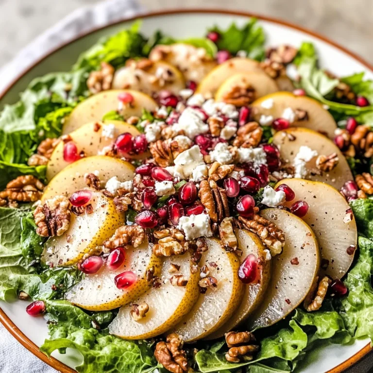 Pear Salad with Creamy Pomegranate Dressing