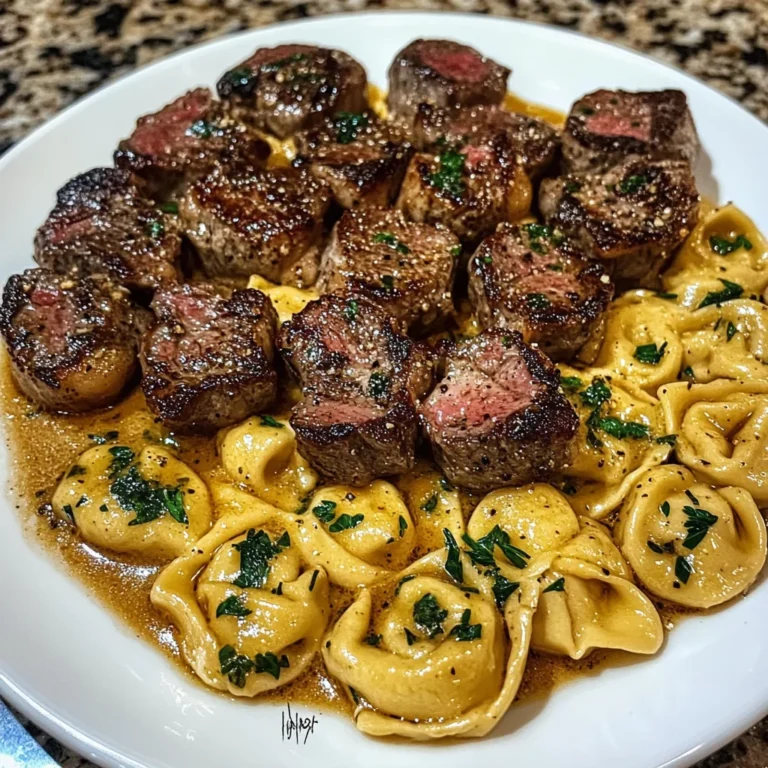 Smothered Steak Bites In Creamy Velveeta Tortellini