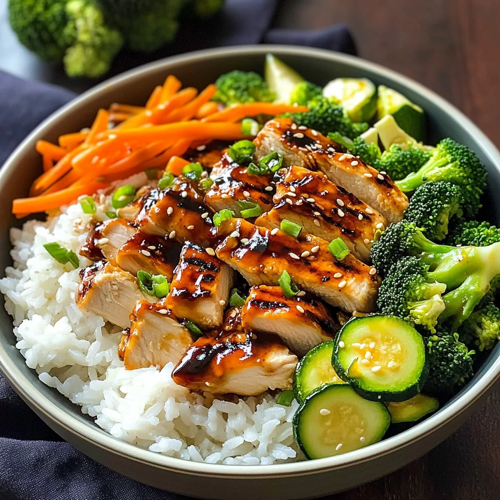 Teriyaki Grilled Chicken and Veggie Rice Bowls