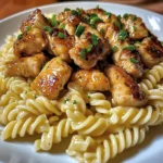 Twisted Pasta With Honey Garlic Chicken & Parmesan Cream