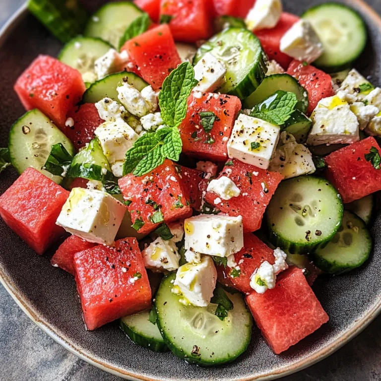 Watermelon Cucumber Salad Recipe