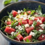 Watermelon Salad with Arugula, Feta, & Fresh Herbs
