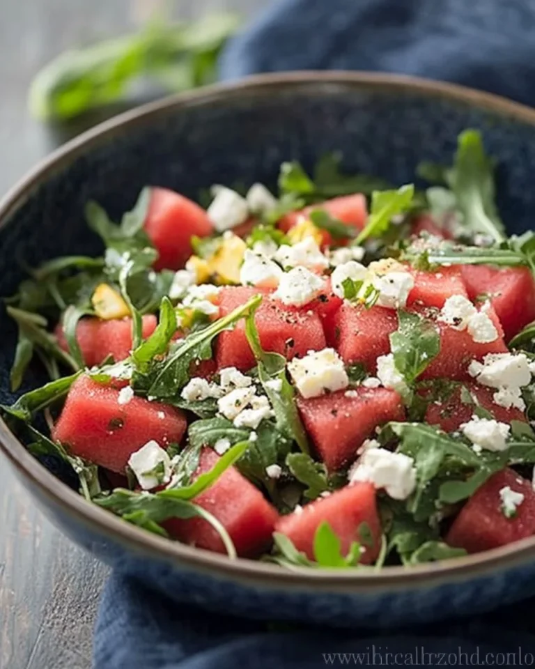 Watermelon Salad with Arugula, Feta, & Fresh Herbs