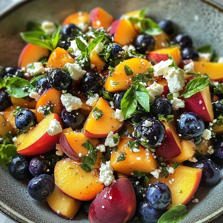 Blueberry Peach Feta Salad