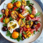 Grilled Nectarine Burrata Prosciutto Salad