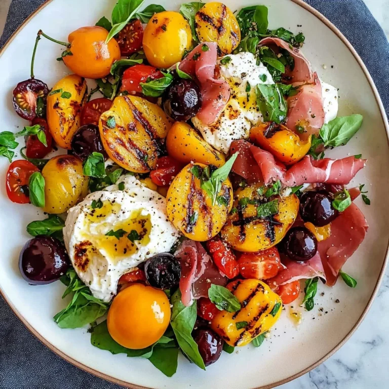 Grilled Nectarine Burrata Prosciutto Salad