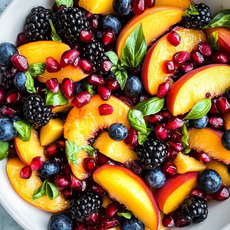 Honey Lime Basil Peach Fruit Salad