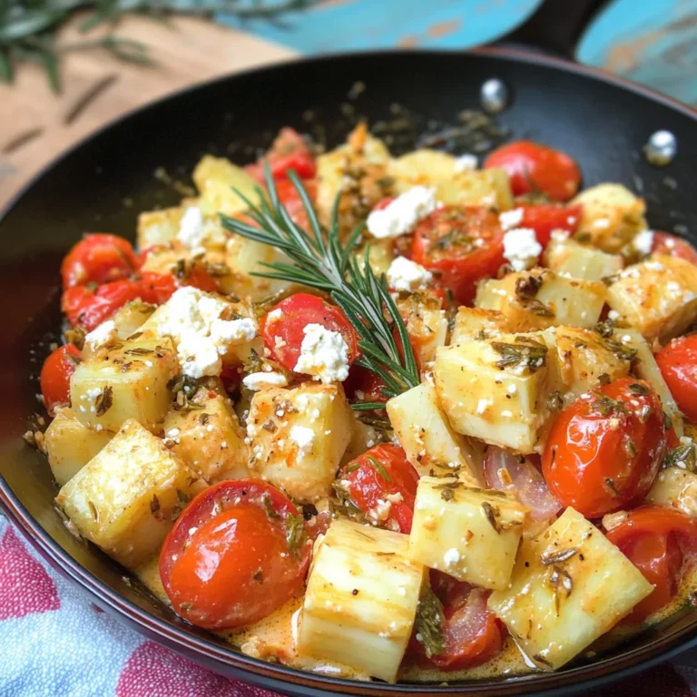 Kohlrabipfanne mit Tomate und Feta