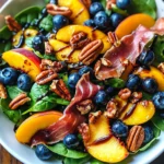 Peach Blueberry Spinach Salad