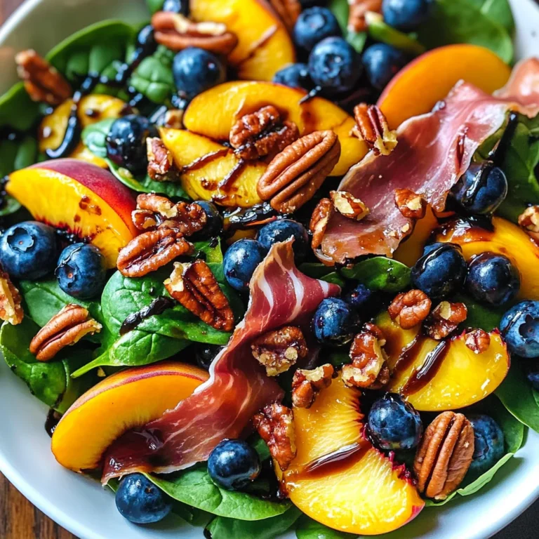 Peach Blueberry Spinach Salad