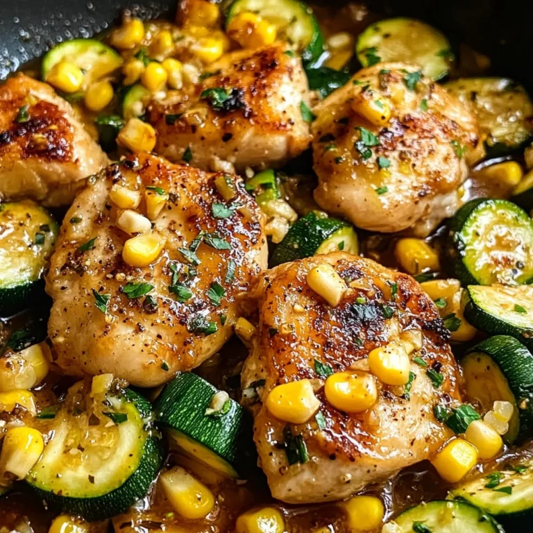 Savory Garlic Butter Chicken with Fresh Zucchini and Sweet Corn