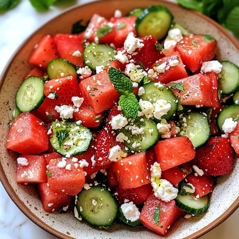Strawberry Watermelon Cucumber Salad