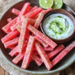 Watermelon Fries with Coconut Lime Dip | Healthy Summer Snack!