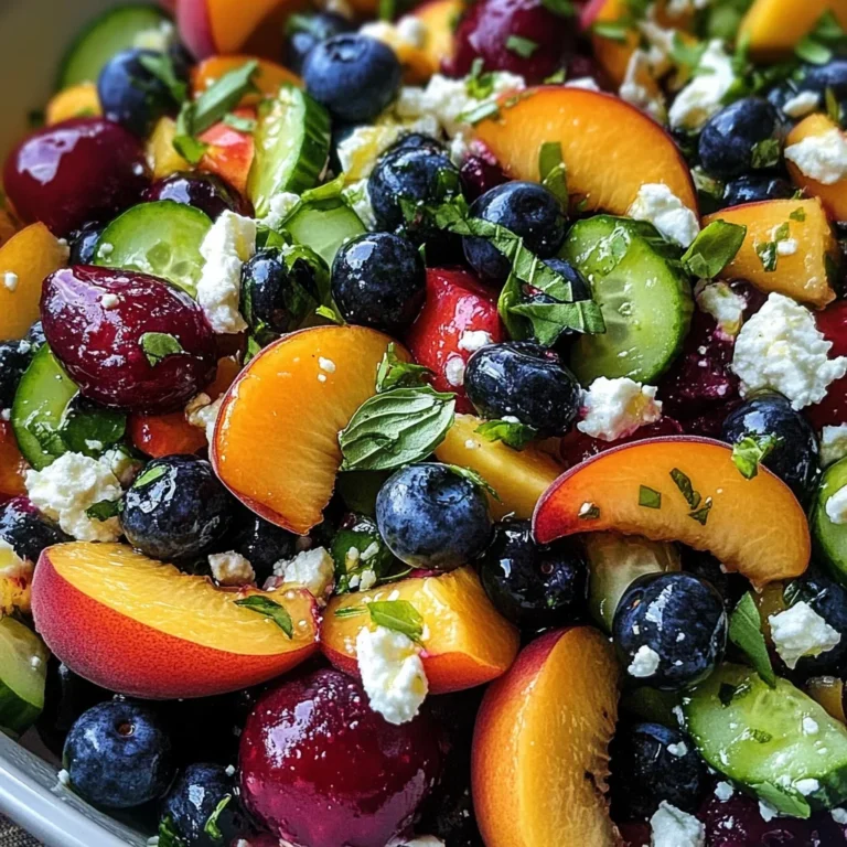Blueberry Peach Feta Salad