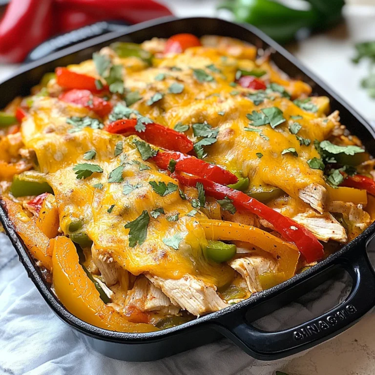 Chicken Fajitas Casserole (easy and cheesy!)