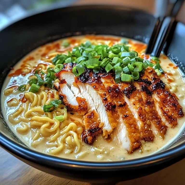 Fiery Chicken Ramen with Creamy Garlic Sauce