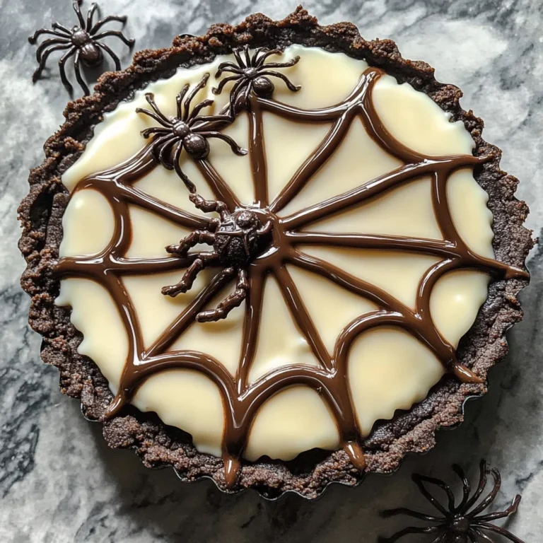 Halloween Chocolate Spiderweb Tart
