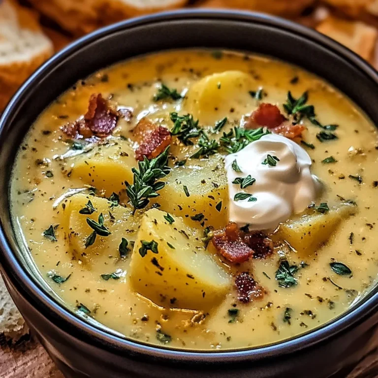 Hearty Cheddar Garlic Herb Potato Soup Recipe