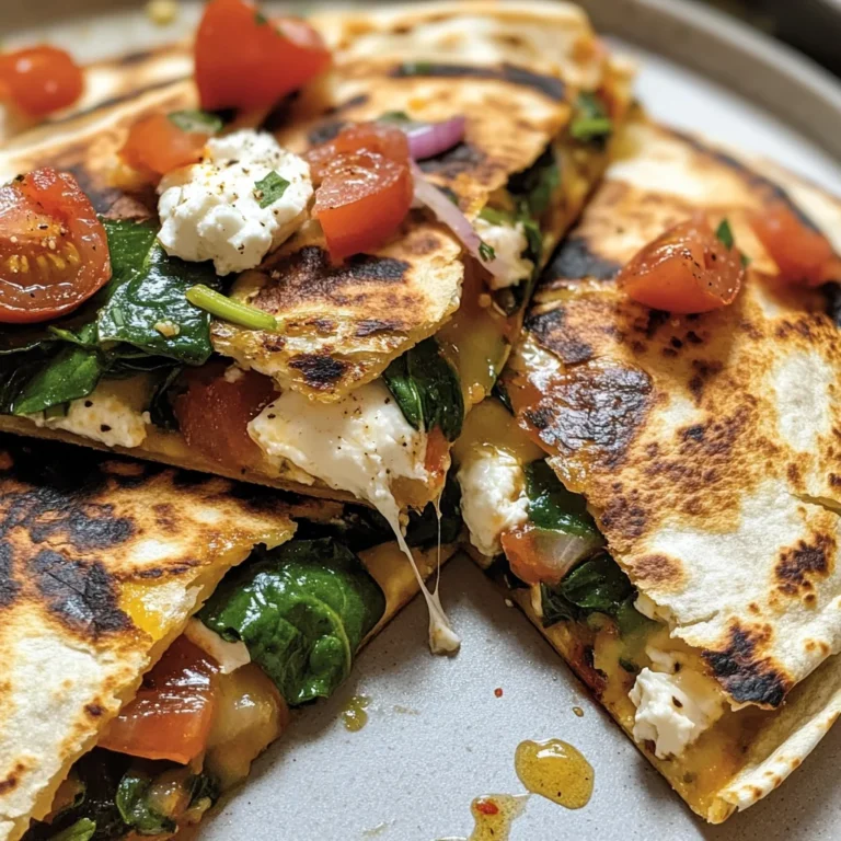 Mediterranean Quesadillas with Spinach, Feta, Mozzarella, and Red Onion