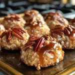 No-Bake Coconut Pecan Praline Cookies