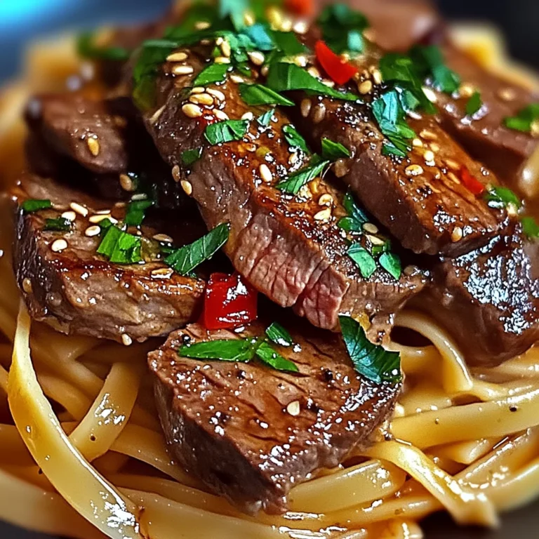 Sweet and Spicy Garlic Steak Pasta