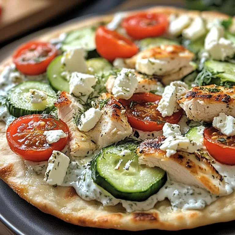 Tzatziki Chicken & Veggie Naan Pizza