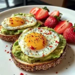 Avocado Egg Toast with Fresh Strawberries