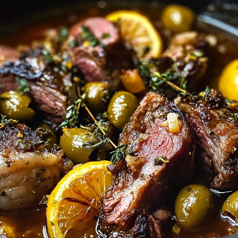 Braised Lamb Neck with Lemon, Olives & Warm Spices