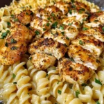 Cajun Chicken Rotini with Mozzarella Garlic Butter Sauce