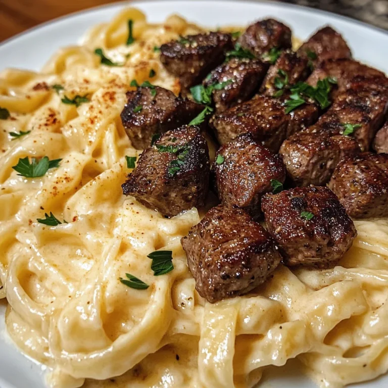 Cajun Steak Tips with Cheesy Parmesan Linguine