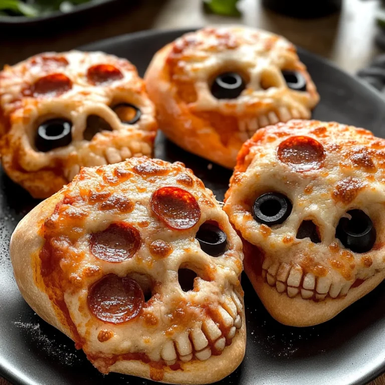 Cheesy Halloween Pizza Skulls