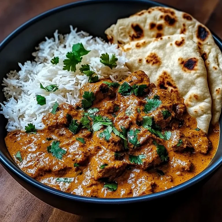 Coconut-Curry Braised Beef with Jasmine Rice & Garlic Naan