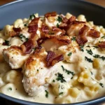 Creamy Cauliflower Alfredo with Chicken and Bacon