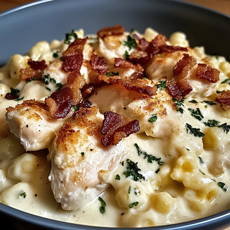 Creamy Cauliflower Alfredo with Chicken and Bacon