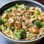 Creamy Chicken and Broccoli Orzo Bowl