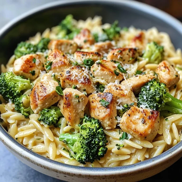 Creamy Chicken and Broccoli Orzo Bowl