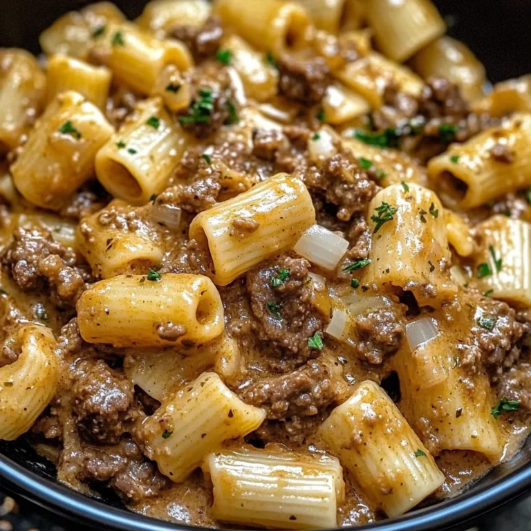 Creamy Garlic Beef Pasta