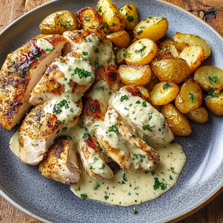 Creamy Garlic Herb Chicken with Golden Potatoes