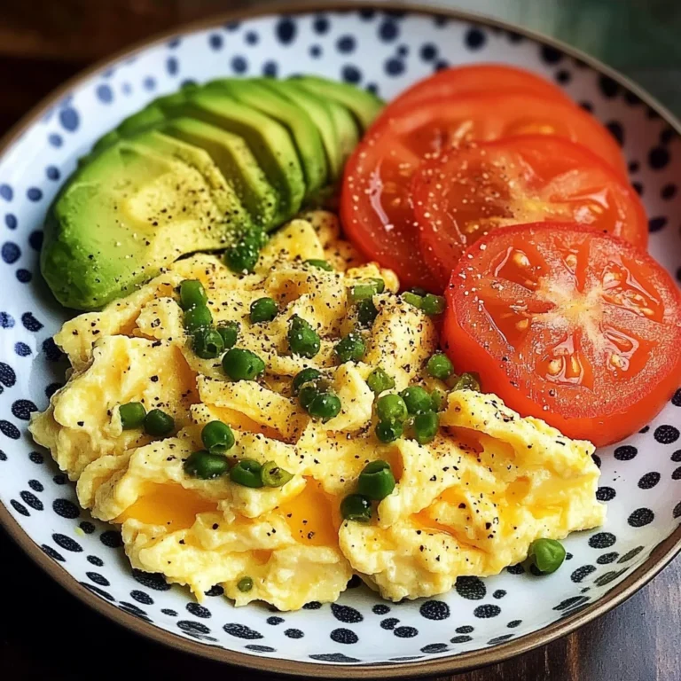 Creamy Scrambled Eggs with Tomato & Avocado